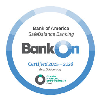 Bank of America SafeBalance Banking BankOn Certified 2025 to 2026