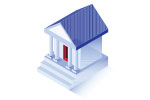 A small representation of a bank.