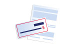A check and account statement.