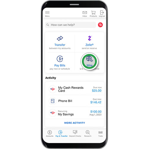 How to send a domestic wire transfer in Mobile Banking | Bank of America
