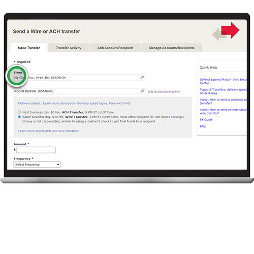 How To Do A Domestic Wire Transfer With Online Banking | Bank Of America