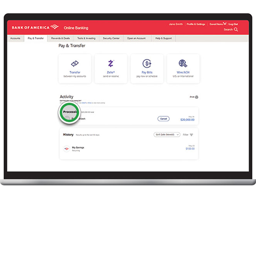 How to do a Domestic Wire Transfer with Online Banking Bank of America