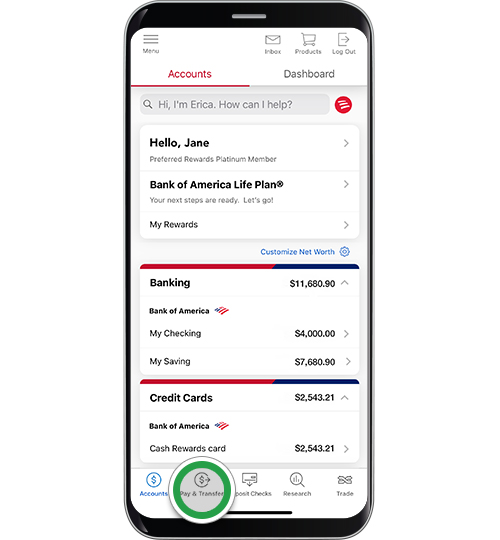 Transfer money to bank account discount