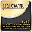 Insignia de certificación de J.D. Power por apoyo al bienestar financiero 2024: servicios bancarios y pagos